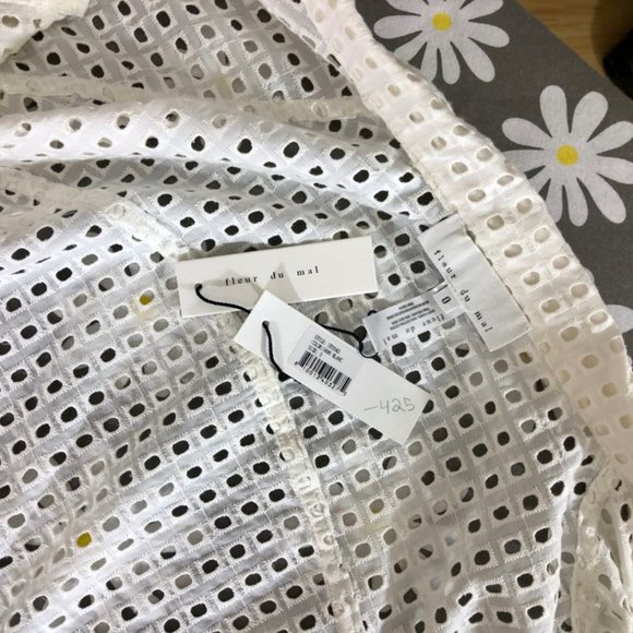 NWT Fleur du Mal Eyelet Cropped Jacket - 0 - Picture 7 of 7